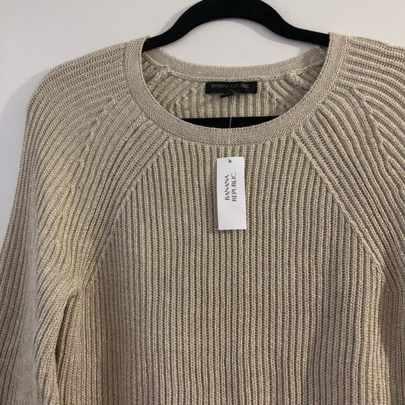 Banana Republic gold thread sweater Pullover Bell - Picture 2 of 4